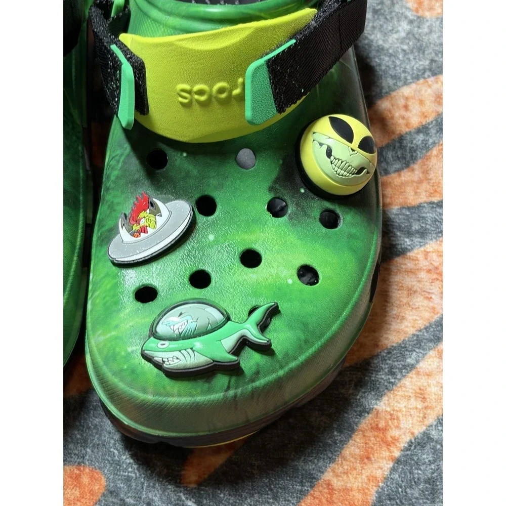Crocs Ron English Area 54 Glow in the Dark Alien Green Men's Clog Sandals Size11